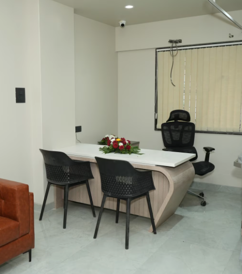 Consultation cabin seating area at New Life Hospital